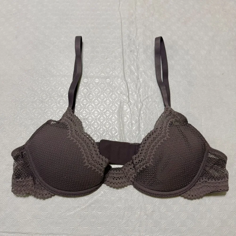 Pepper Signature All You Underwire Bra Slate Grey Lace 36AA